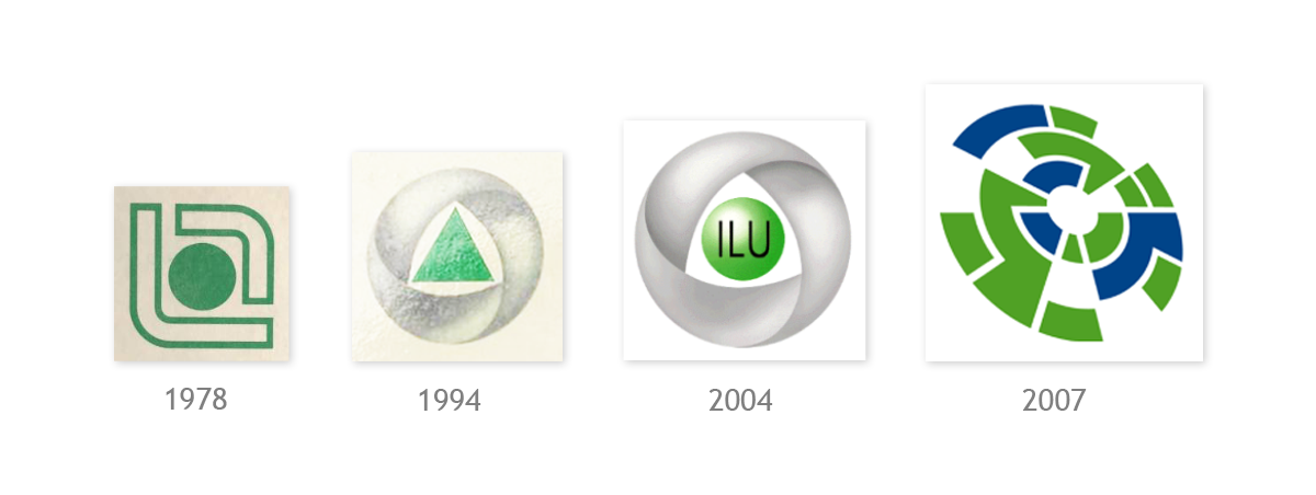 Entwicklungsschritte des ilu AG Logos