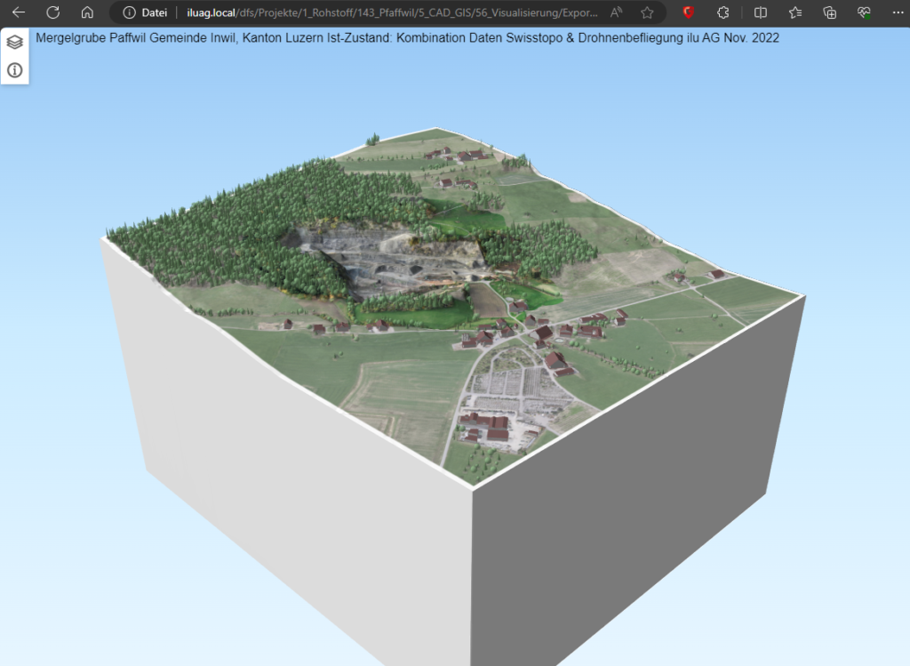 Mergelgrube Pfaffwil interaktive 3D Visualisierung